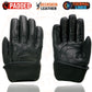 Milwaukee Leather MG7534 Men's Black Deerskin Gauntlet Motorcycle Gloves w/ Wrist Strap & Cinch Closure