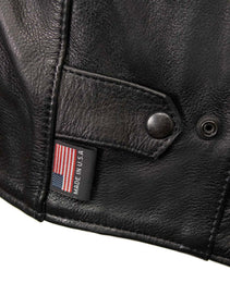 Milwaukee Leather USA MADE MLJKM5003 Men's Black Echo Premium Leather Motorcycle Jacket with Reflective Piping