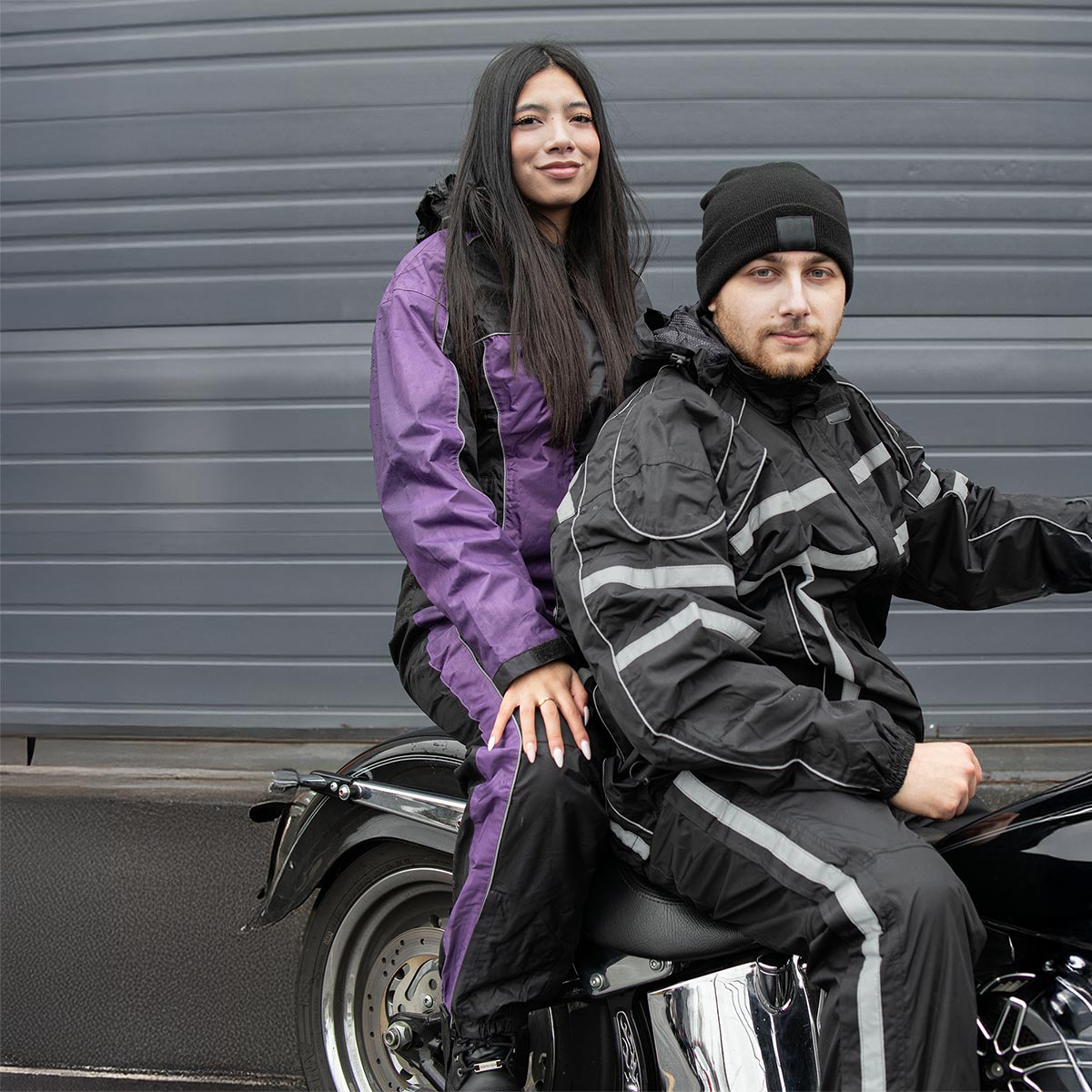 NexGen SH2222 Women's Purple and Black Oxford Water Proof Motorcycle Rain Suit