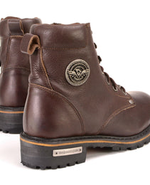 Milwaukee Leather Women's Dark Brown Leather Outdoors Lace-Up Boots for Bikers Casual MBL9308