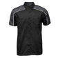 Milwaukee Motorcycle Clothing Co. MDM11601 Men's Black and Grey Button Up Mechanic Shirt w/ Reflective Stripe