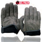 Milwaukee Leather MG7511 Men's Grey Leather Gel Padded Palm Short Wrist Motorcycle Hand Gloves W/ ‘Full Panel Cover’