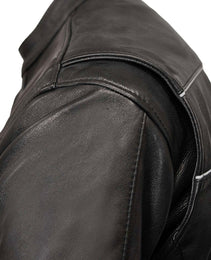 Milwaukee Leather USA MADE MLJKM5003 Men's Black Echo Premium Leather Motorcycle Jacket with Reflective Piping