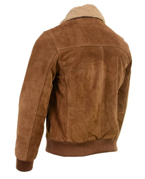 Milwaukee Leather Vintage SFM1818 Men's Classic Beige Suede Leather Fashion Coat Jacket w/ Front Zipper Closure