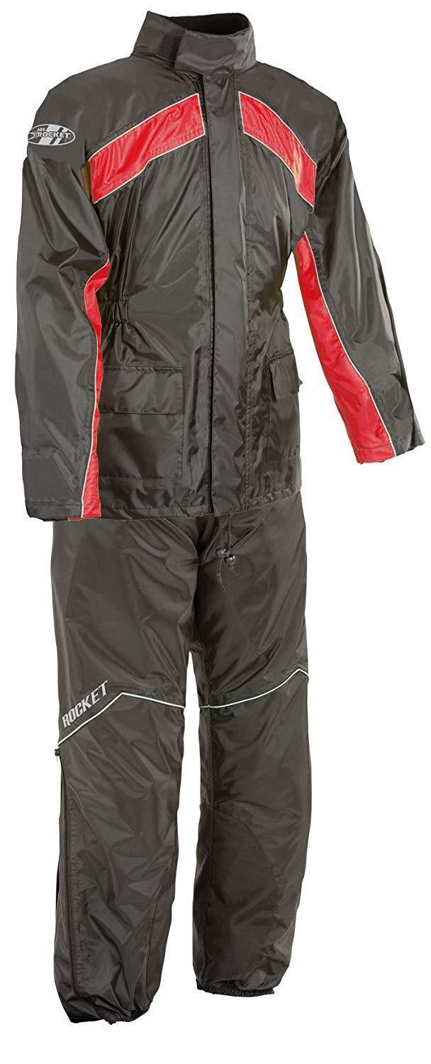 Joe Rocket RS-2 Mens Black/Red Rain Suit