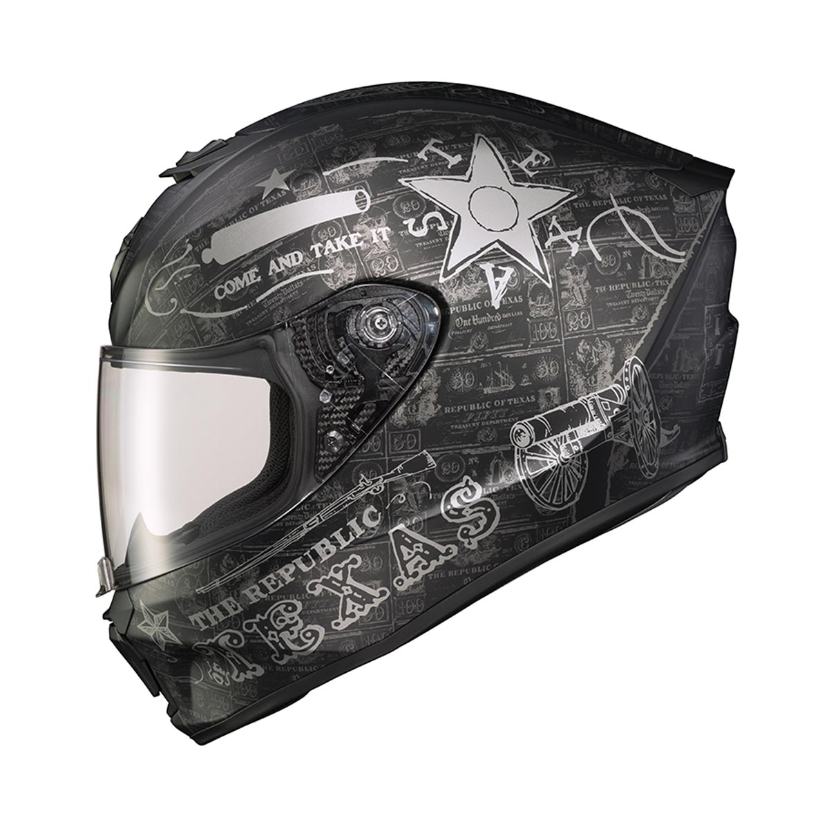 Scorpion EXO-R420 'Lone Star' Black/Silver Full-Face Helmet