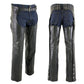 Milwaukee Leather LKM5722 Men's Black Premium Leather Dual Comfort Motorcycle Biker Rider Chaps