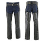 Milwaukee Leather LKM5722 Men's Black Premium Leather Dual Comfort Motorcycle Biker Rider Chaps