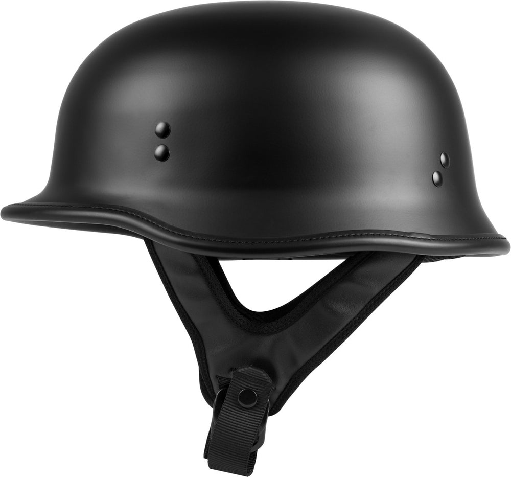 Highway 21 9MM Matte Black German Beanie Helmet LeatherUp USA