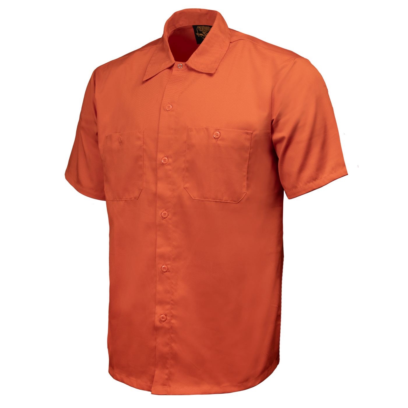 Milwaukee Leather MDM11686 Men’s OrangeButton-Up Heavy-Duty Work Shirt - Classic Mechanic Shirt w/ Pockets