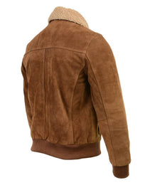Milwaukee Leather Vintage SFM1818 Men's Classic Beige Suede Leather Fashion Coat Jacket w/ Front Zipper Closure