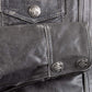 Xelement XS921G Men's 'Nickel' Distress Gray Casual Biker Rider Leather Shirt with Vintage Buffalo Buttons