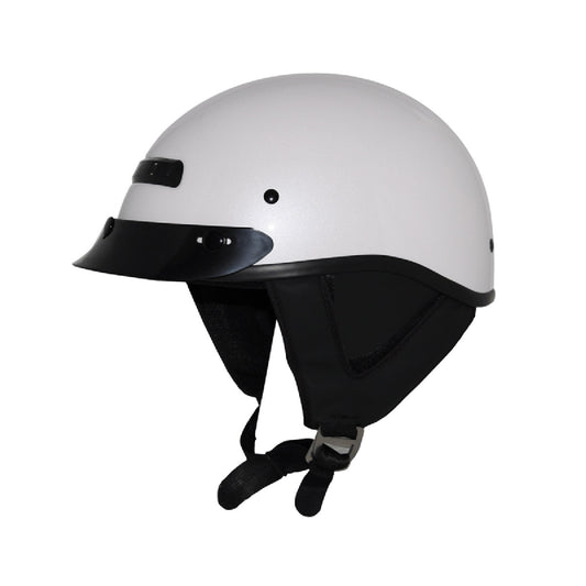 Zox ST-225B 'Alto Custom' Pearl White Motorcycle Half Helmet