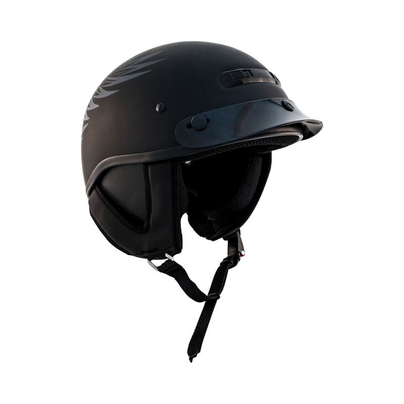 ZOX ST-225B ‘Alto Custom' Eagle Silver Motorcycle Half Helmet