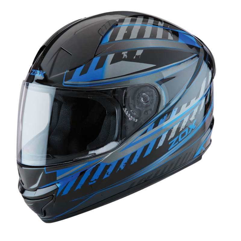 ZOX ST-11118 ‘Thunder 2’ Blade Blue and Black Full-Face Motorcycle Helmet
