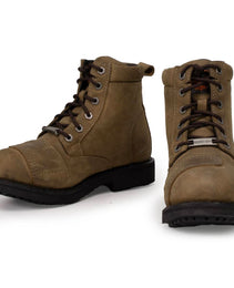 Milwaukee Leather MBL9323 Women's Premium Crazy Horse Vintage Brown Leather Lace-Up Motorcycle Riding Boots