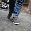 Milwaukee Leather MBM9117 Men's Dark Grey Suede and Grey Canvas Street Riding Shoes w/ Dual Closure/Ankle Support
