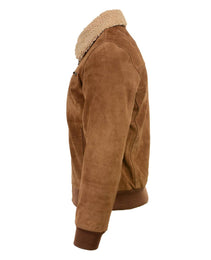 Milwaukee Leather Vintage SFM1818 Men's Classic Beige Suede Leather Fashion Coat Jacket w/ Front Zipper Closure