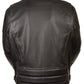 Milwaukee Leather MLM1530 Men's Vented Black Leather Scooter Jacket with Kidney Padding