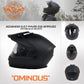 Milwaukee Helmets MPH9820DOT Flat Black Ominous Dual Sport Advanced Motorcycle Modular Helmet Biker