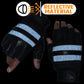 Milwaukee Leather MG7548 Men's Black Leather Mesh Gel Palm Fingerless Reflective Motorcycle Gloves