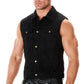 Xelement B285 Men's 'Dirty' Black Denim Motorcycle Vest