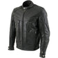 Milwaukee Leather LKM1700 Men's Premium Black Buffalo Leather Cruiser Motorcycle Jacket with CE Armort Protection