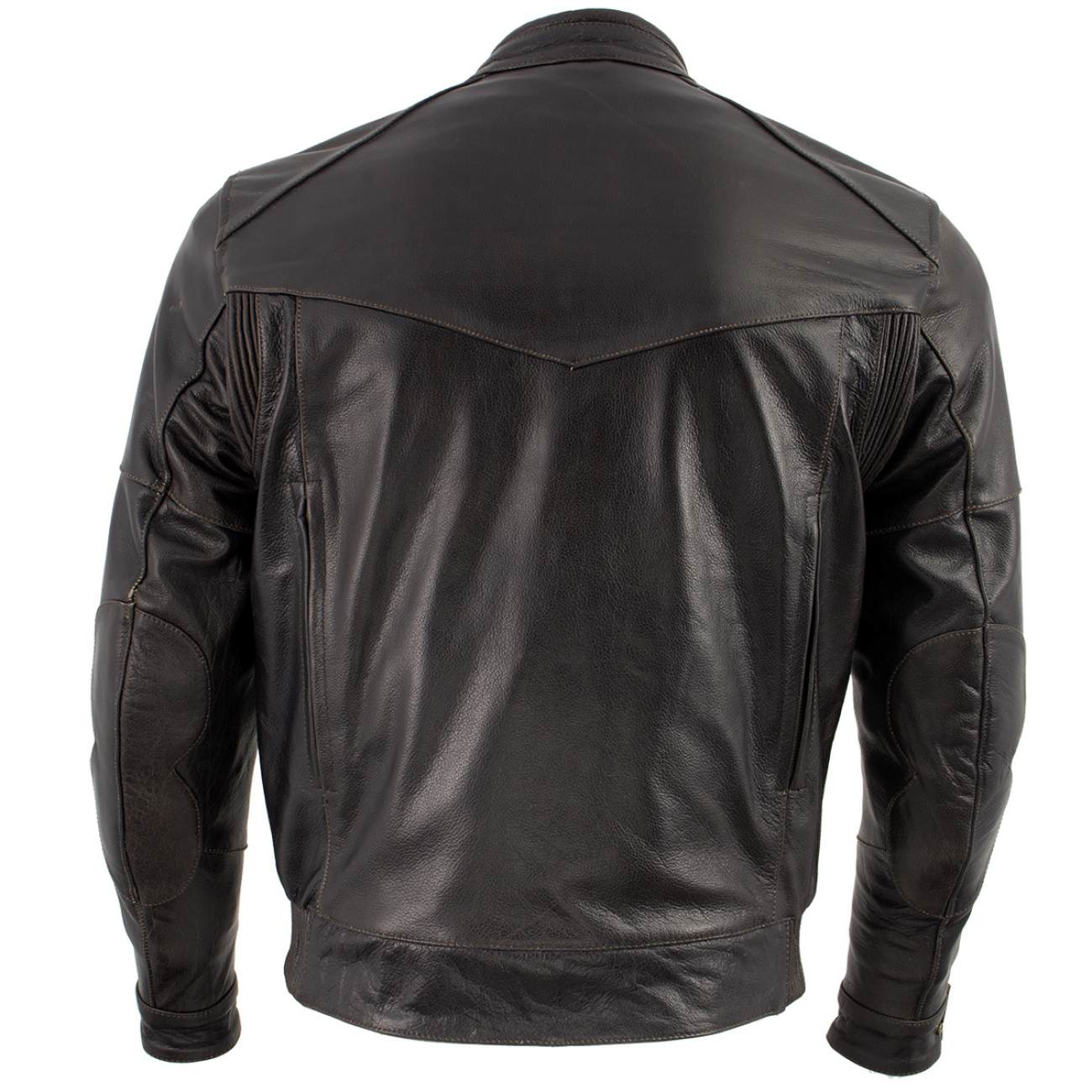 Milwaukee Leather LKM7006 Men's Classic Retro Distressed Brown Leather Jacket with CE Armor Protection
