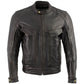 Milwaukee Leather LKM7006 Men's Classic Retro Distressed Brown Leather Jacket with CE Armor Protection