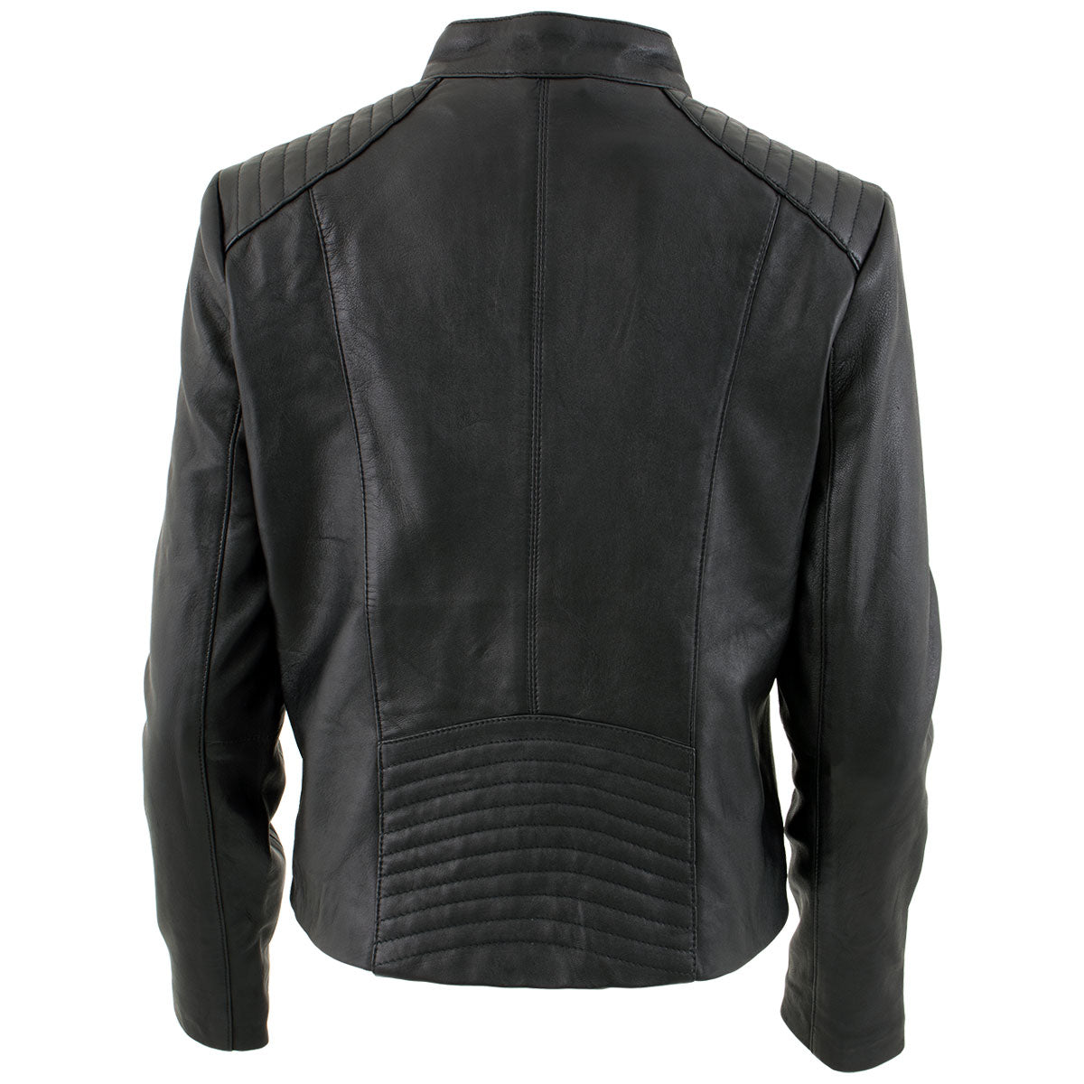 Milwaukee Leather LKL2735 Women's Black Premium Leather Scuba Style Biker Jacket w/ Mandarin Collar