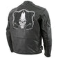 Milwaukee Leather LKM17008 Men's Premium Black Reflective Skulls Cruiser Style Motorcycle Jacket w/ CE Armor