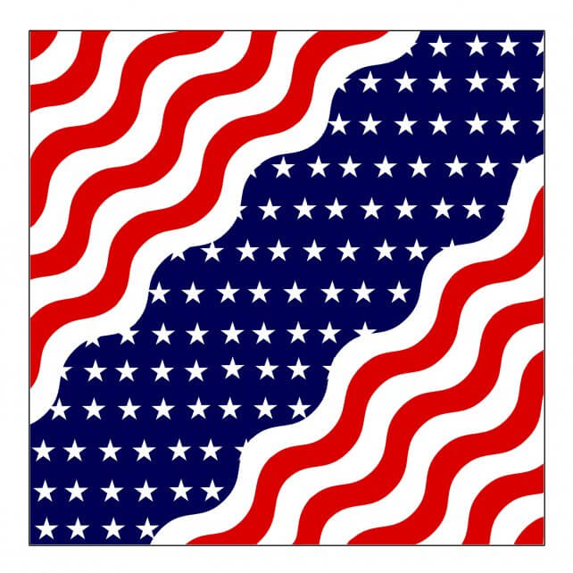 Hot Leathers BAB1079  Wavy American Flag Bandana