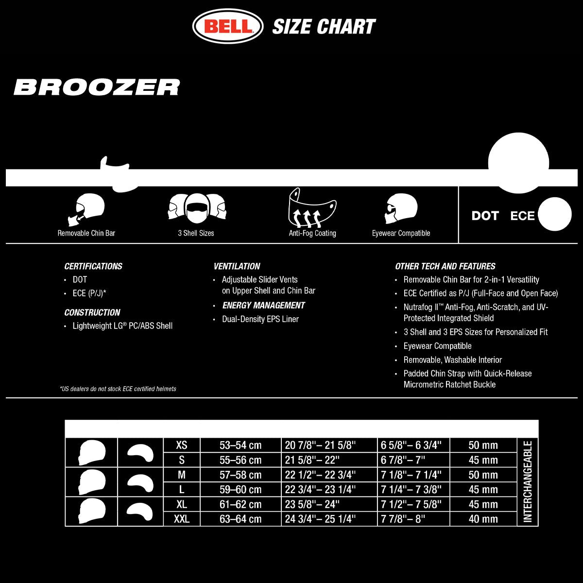 Bell Broozer ‘Full Face. Open Face. In Your Face’ 2 in 1 Motorcycle Matte Black Helmet