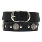 Hot Leathers BLA1132 Men's Cross Circle Black Leather Belt w/ Interchangeable Buckle - 1.5 inches Wide