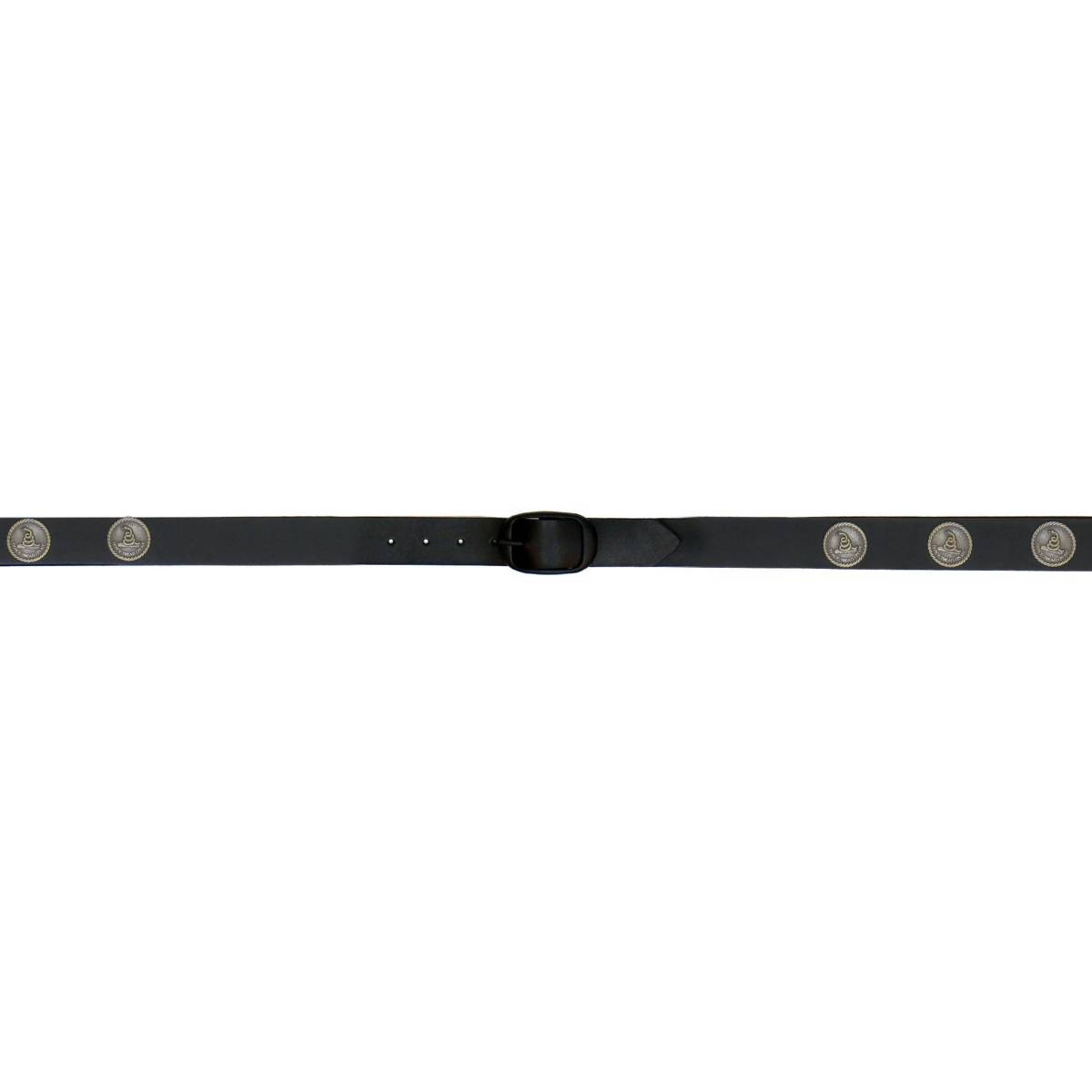 Hot Leathers BLA1133 Men's Don't Thread On Me Black Leather Belt w/ Interchangeable Buckle - 1.5 inches Wide