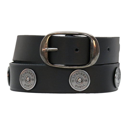 Hot Leathers BLA1135 Men's Don't Thread On Me Black Leather Belt w/ Interchangeable Buckle - 1.5 inches Wide