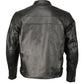 M Boss Motorcycle Apparel BOS11509 Men's Black Armored Leather Cafe Racer Jacket