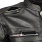 M Boss Motorcycle Apparel BOS11509 Men's Black Armored Leather Cafe Racer Jacket