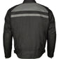 M Boss Motorcycle Apparel BOS11700 Men's Black Nylon Motorcycle Racer Riding Jacket with Reflective Piping