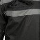 M Boss Motorcycle Apparel BOS11700 Men's Black Nylon Motorcycle Racer Riding Jacket with Reflective Piping