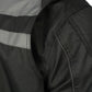 M Boss Motorcycle Apparel BOS11700 Men's Black Nylon Motorcycle Racer Riding Jacket with Reflective Piping