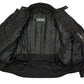 M Boss Motorcycle Apparel BOS11700 Men's Black Nylon Motorcycle Racer Riding Jacket with Reflective Piping