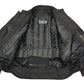 M Boss Motorcycle Apparel BOS11701 Men's Black Nylon Motorcycle Racer Riding Jacket with Mesh Panel Black