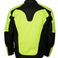 M Boss Motorcycle Apparel BOS11701 Men's High-Vis Green Nylon Motorcycle Racer Riding Jacket with Mesh Panel Black