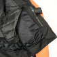 M Boss Motorcycle Apparel BOS11701 Men's High-Vis Orange Nylon Motorcycle Racer Riding Jacket with Mesh Panel Black