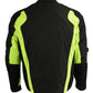 M Boss Motorcycle Apparel BOS11706 Men's Black/Hi-Vis Green Nylon Motorcycle Racer Jacket with Armor Protection