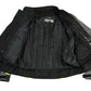 M Boss Motorcycle Apparel BOS11706 Men's Grey/Hi-Vis Green Nylon Motorcycle Racer Jacket with Armor Protection