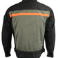 M Boss Motorcycle Apparel BOS11707 Men's Armored Black and Grey Nylon and Mesh Racer Jacket