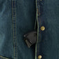 M Boss Motorcycle Apparel BOS13003 Men's Blue Denim Motorcycle Side Lace Vest with Quick Draw Pocket