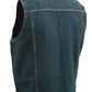 M-Boss Motorcycle Apparel BOS13006 Men’s Classic Blue Denim Biker Vest